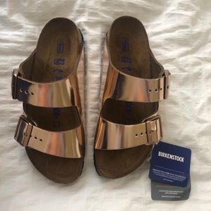 NWT Birkenstock Arizona Soft in Copper 37 N